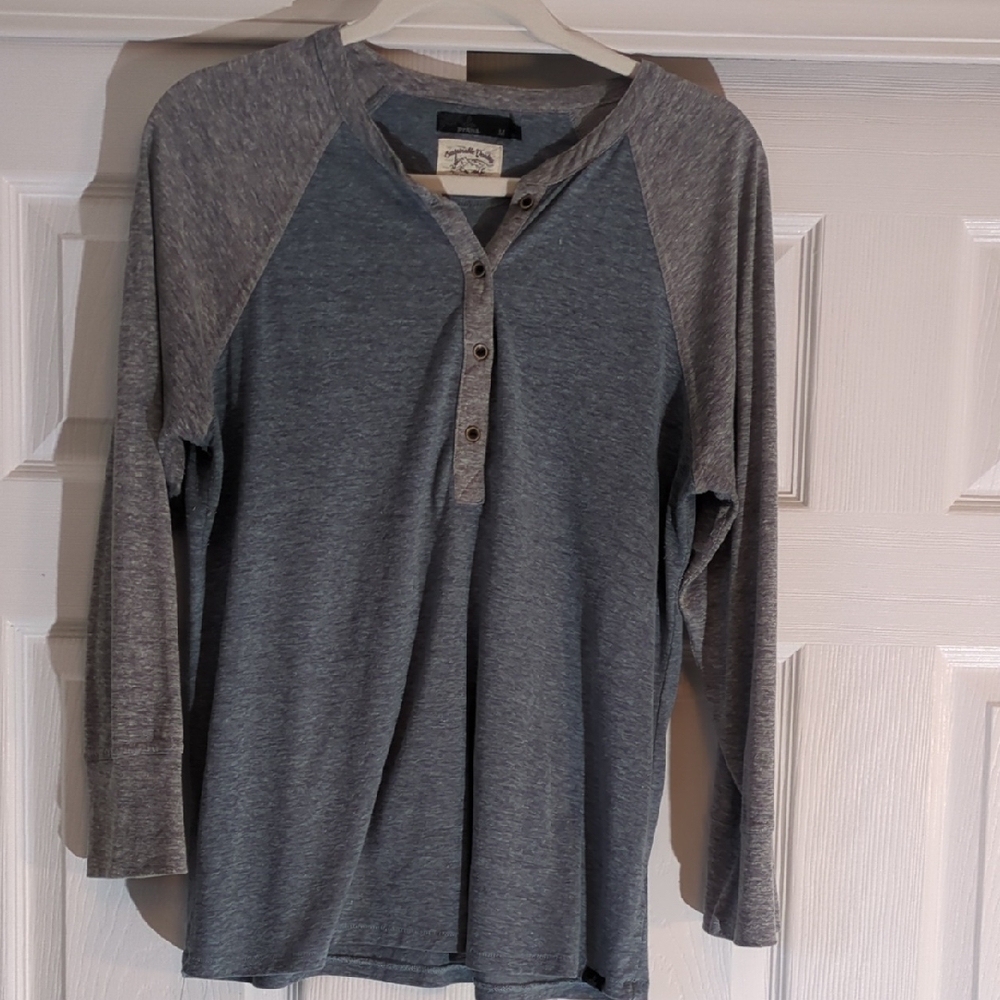Prana Heather Gray Long Sleeve Shirt